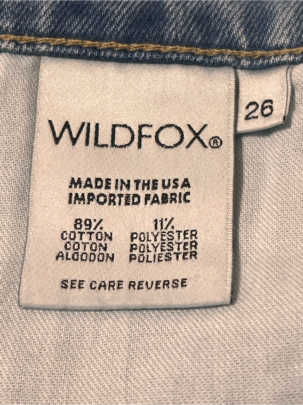 Wildfox Light Blue Shield Wide Leg Jeans New Size 26 Two Tone - Picture 4 of 7